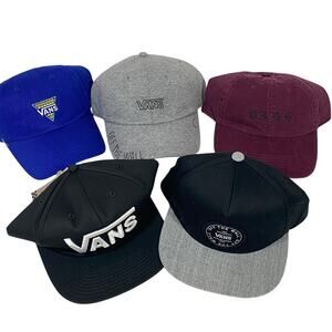 Vans Off The Wall Hats Snapback Black Blue Gray Cap Embroidered Patch Logo Lot 5